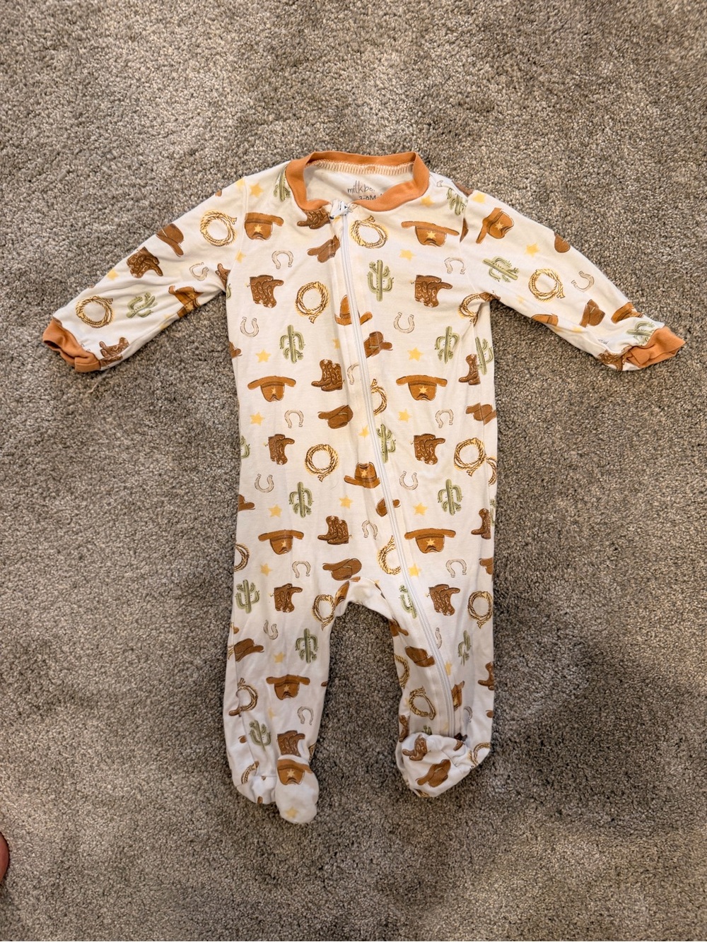 MilkBerry Western Cowboy Bamboo Footie Pajamas | 3–6M
